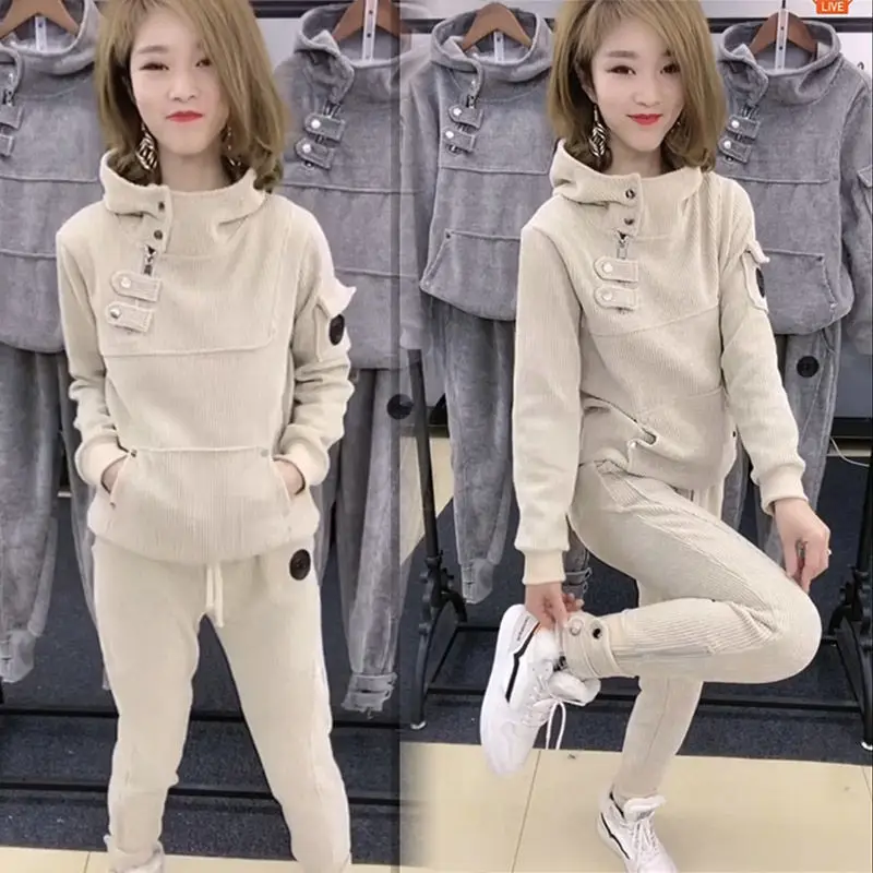 

Leisure sports suit women's spring 2020 new sweater fashion suit two piece set
