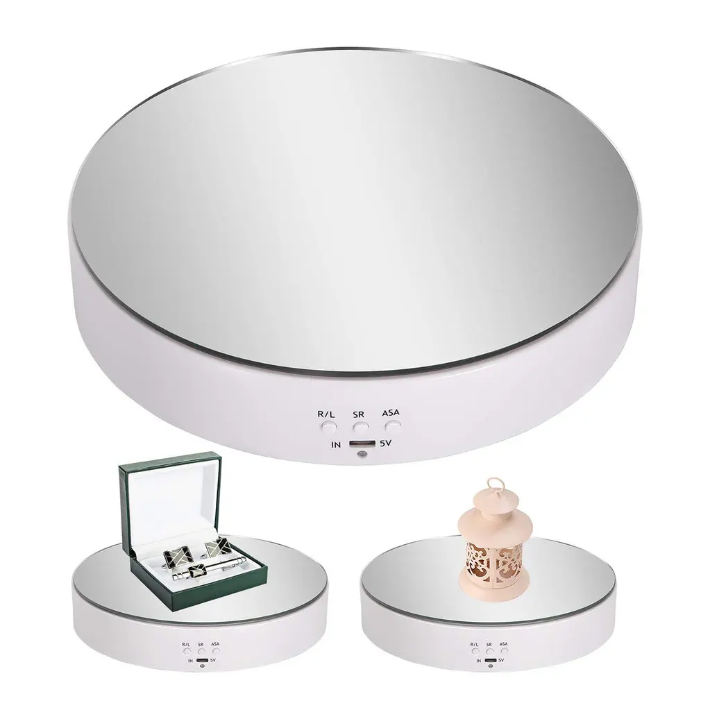 

3 Speed ABS Intelligent Charging Rotating Adjustable Display Stand 360 Degree Electric Turntable Swivel Plates Home Accessories