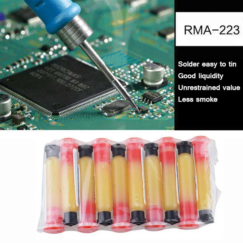 

2Pcs No-Clean Solder Paste RMA-223 Welding Advanced Oil Flux Grease 10cc Soldering Oil Grease Repair Tools C0011