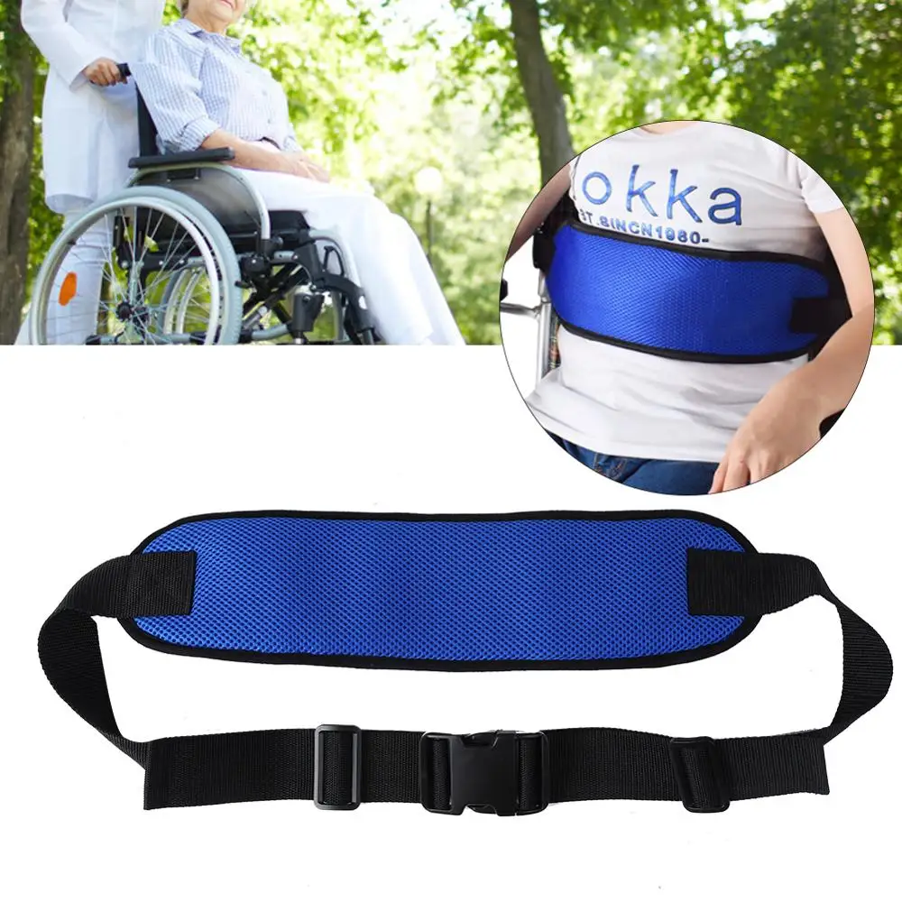 

Breathable Adjustable Blue Wheelchair Seat Belt Cushion Safety Restraint Harness Straps For Elderly Patient Medical Health Care