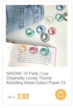 SIXONE 10 деталей/Los Оригинальное милое Моделирование большого пальца металлический цветной зажим для бумаги Note Mix Photo Decoration канцелярские принадлежности для студентов