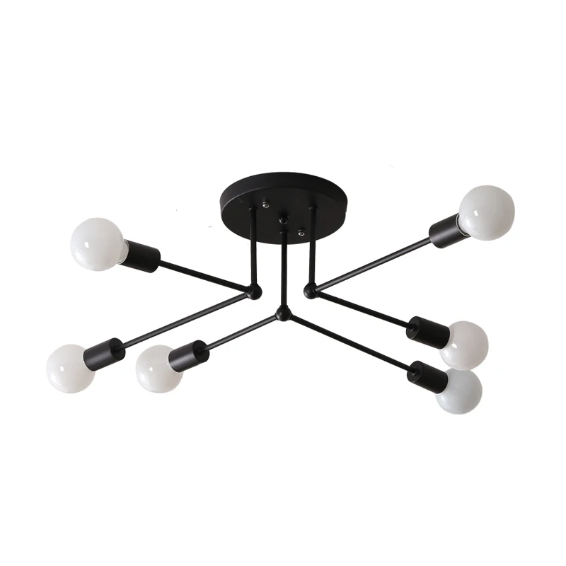 Modern Multiple Rod Dome Night Lamps Ceiling Light Wrought Iron E27 Bulb Cafe Bar Home Decor Lighting Holder Fixture | Лампы и