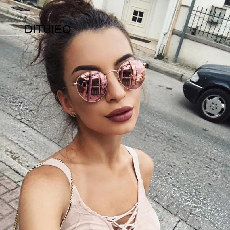 

New Brand Designer Vintage Oval Sunglasses Women Retro Clear Lens Eyewear Round Sun Glasses For Female Ladies Oculos De Sol