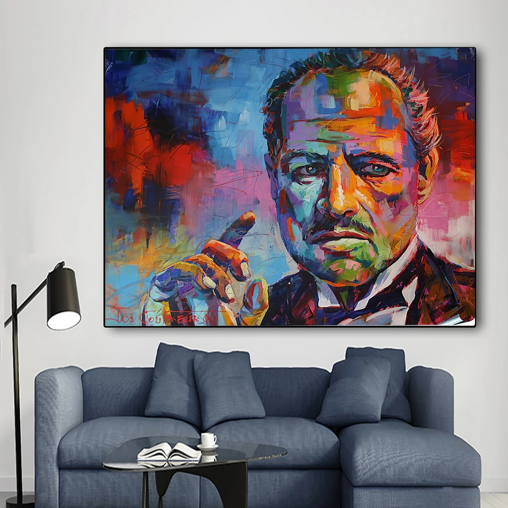 

Graffiti Gangsters Movies Godfather Posters Street Art Painting Pictures Wall Art Pictures Posters Prints for Living Room Decor