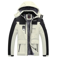 winter fleece thickened windbreaker hooded coat mens outdoor hiking windproof waterproof plus size 8xl warm ski jacket