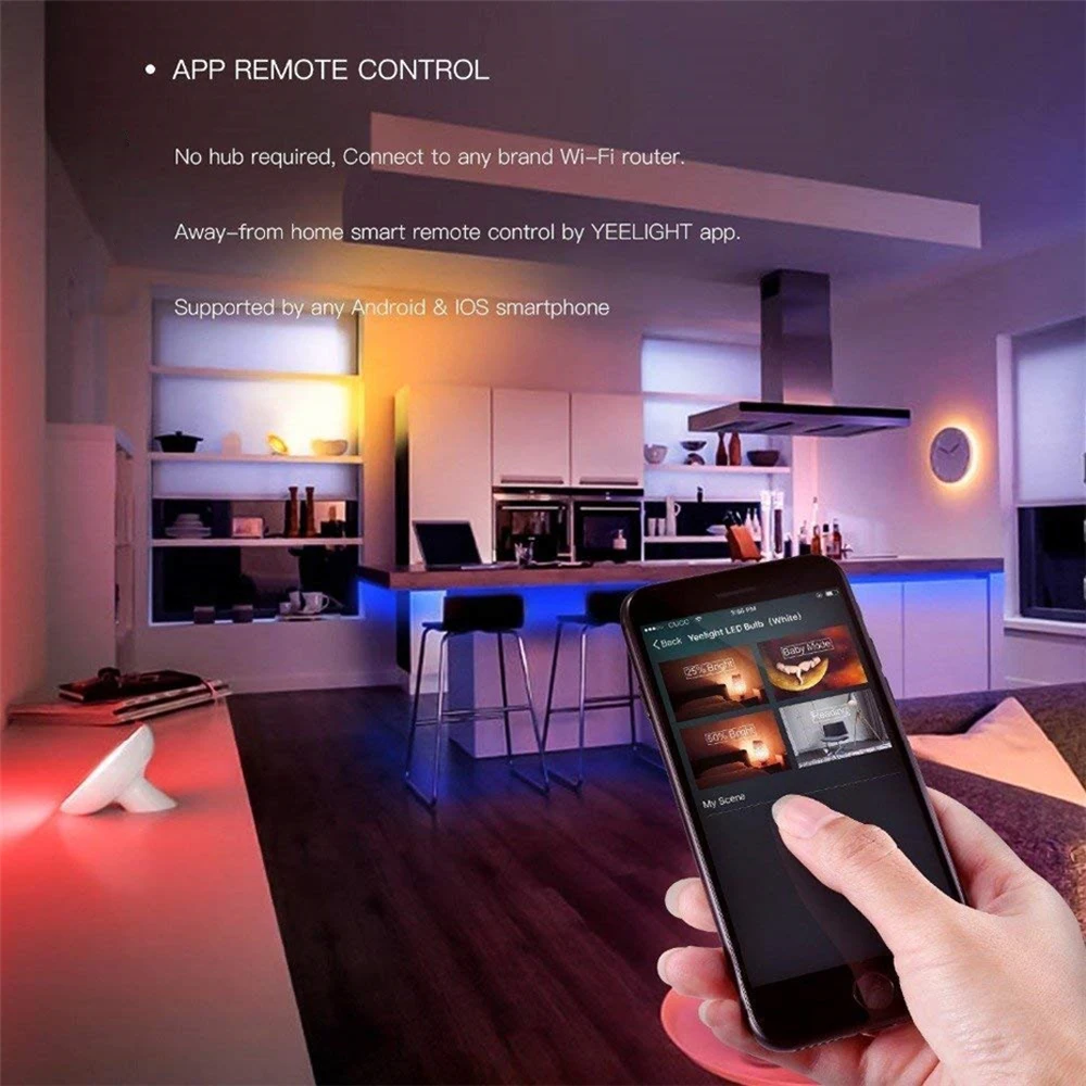 LED Strip Light 2M RGB Smart Lights Flexible Ribbon for Mi Home APP WiFi Work with Alexa Google Assistant 16 Million Color | Лампы и