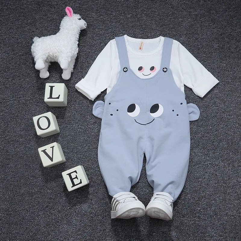 Весенние комплекты одежды для новорожденных девочек и мальчиков модная футболка