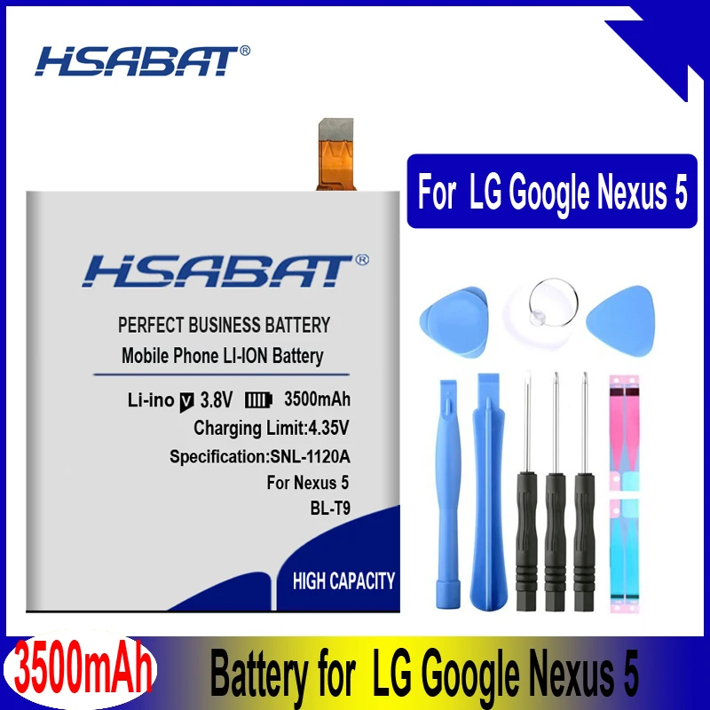 HSABAT BL-T9 3500 мАч для LG Nexus 5 батарея E980 Google Nexus G D820 D821 Nexus5 Megalodon D8 Google Nexus 5 батарея