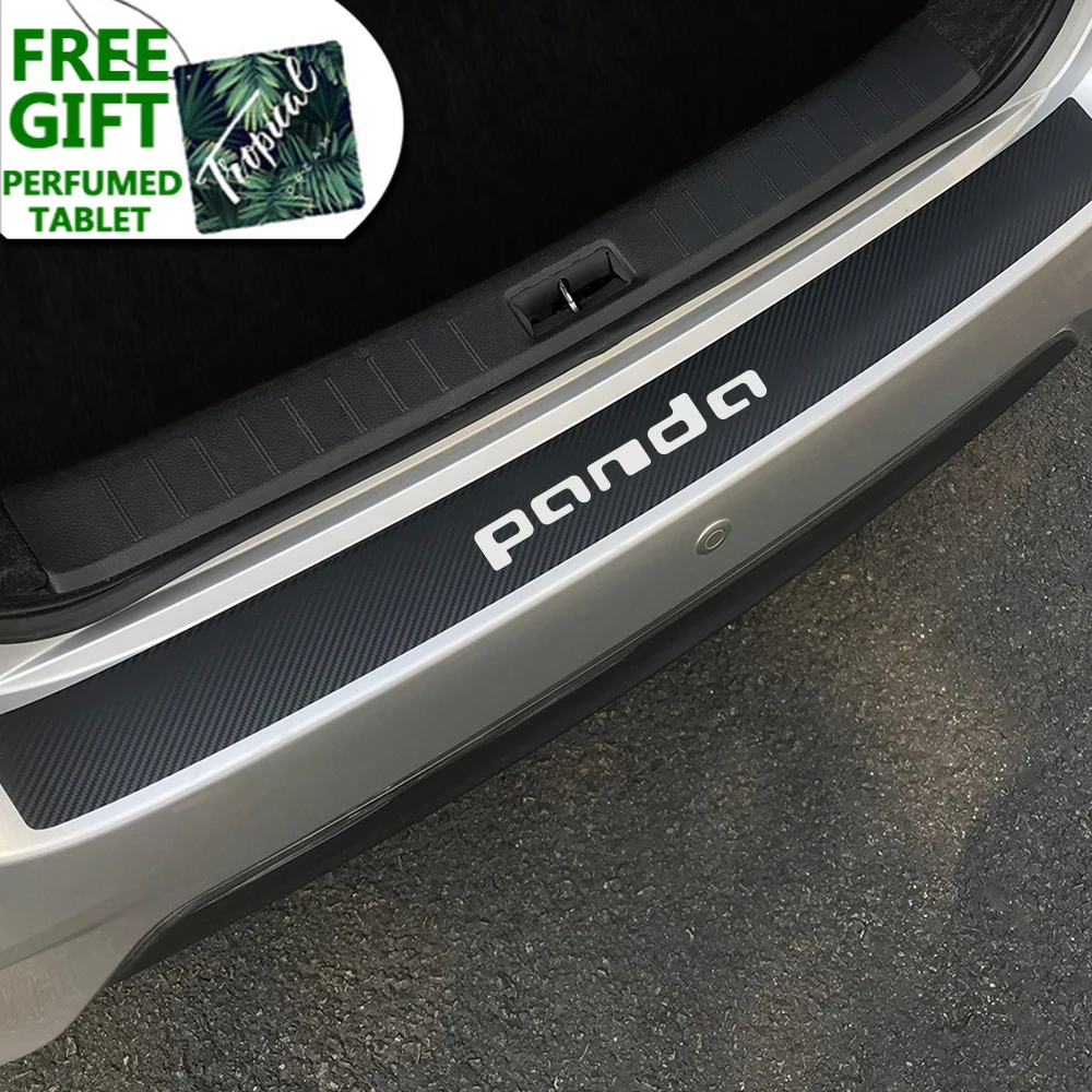 

Carbon Fiber Protection Stickers For Fiat Panda Auto Rear Bumper Car Trunk Guard Trunk Tail Lip Decals Car Styling Accessories