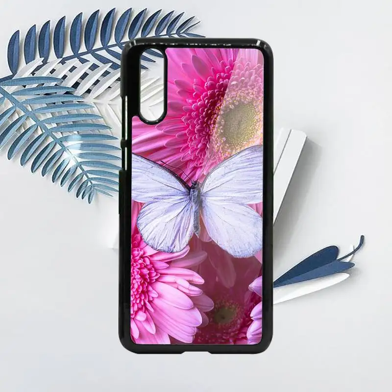 

Flowers butterflies Phone Case For Samsung galaxy S note 8 9 20 10 e lite2019 plus pro ultra Hard TPU PC