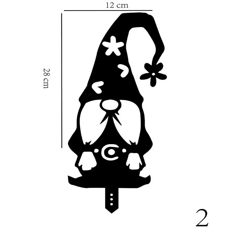 

Outdoor Garden Black Acrylic Art Branch Dwarf Metal Elf Garden Decoration Hollow Insert Card Backyard Lawn Decoration Ornaments