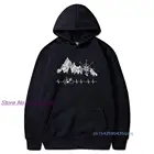 Велосипедные мужские толстовки с рисунком сердцебиения, горный лес, пеший туризм, топы с капюшоном, компас, велосипед, Повседневная Веселая фотография