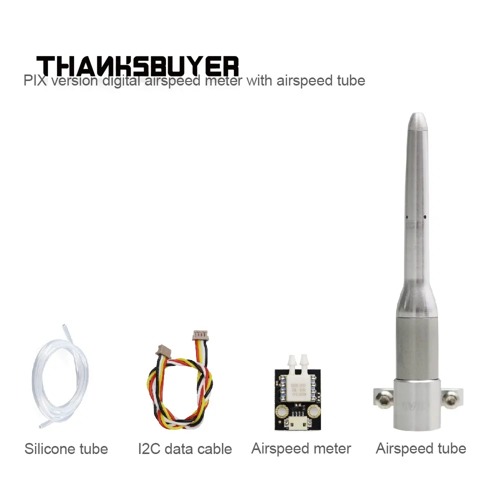 

CUAV Digital Air Speed Meter Kit With Pitot Tube For Fixed Wing Drone V5/V5+/PIX Flight Controller