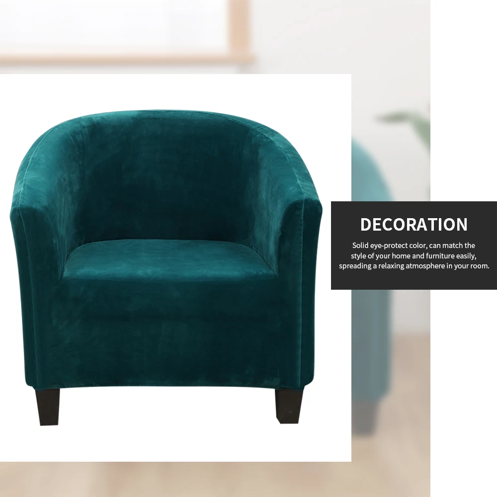 Plush Elastic Coffee Chair Sofa Cover Solid Color Leisure Stretch Bathtub Armchair Seat Protector Washable Slipcover1p#9 | Дом и сад