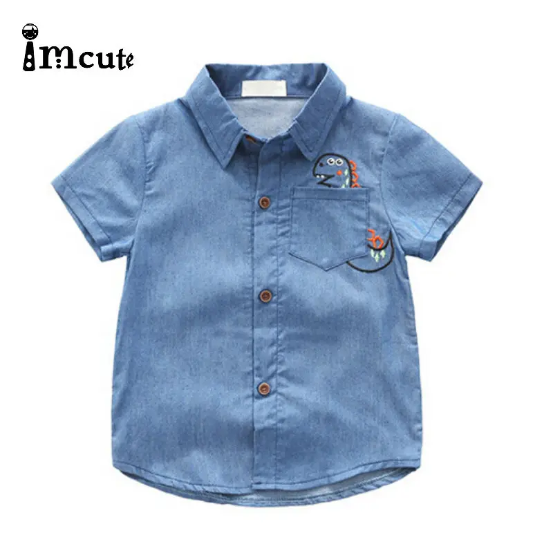 Imcute 2020 летние детские рубашки для мальчиков с коротким рукавом одежда отворотом