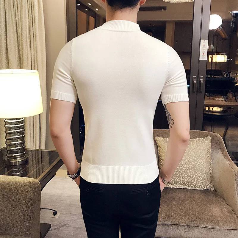 2019 Новый стиль Модные мужские летние тонкие для досуга Чистый хлопок вязаные