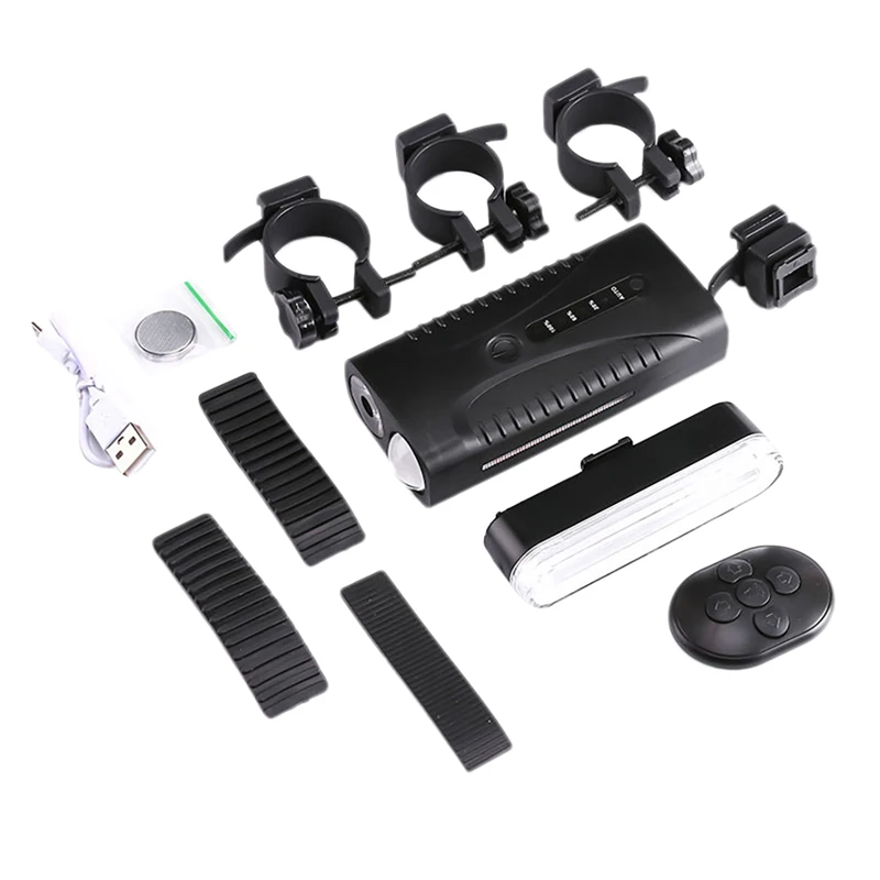 

Bike Headlight Color Bike Tail Light Set with Turn Signals RGB Lights Wireless Remote Bicycle Lights for MTB Road Bike