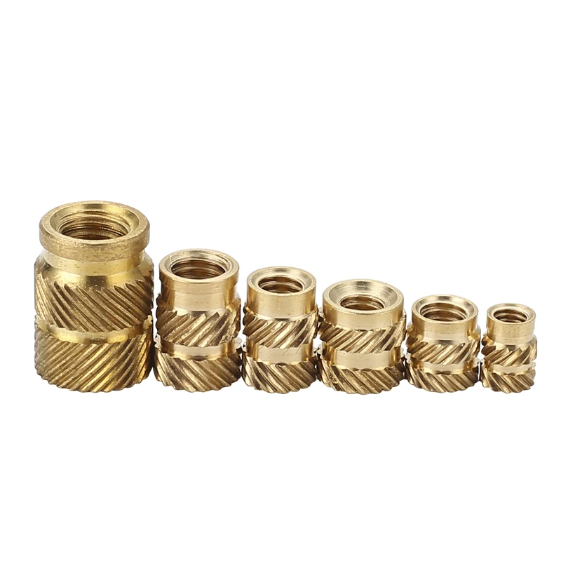 100Pcs M2 SL-type Double Twill Knurled Injection Brass Nut Hot Melt Inset Nuts Heating Molding Copper Thread Inserts - купить по