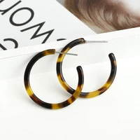 bohemia leopard tortoiseshell acetate circle hoop earrings for women fashion cc korean acrylic earring za jewelry female 2020