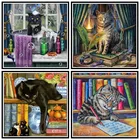 Набор для алмазной живописи 5d сделай сам, картина в виде кошки, квадратной формы, мозаика, вышивка крестиком, ручная работа, подарок для декора комнаты