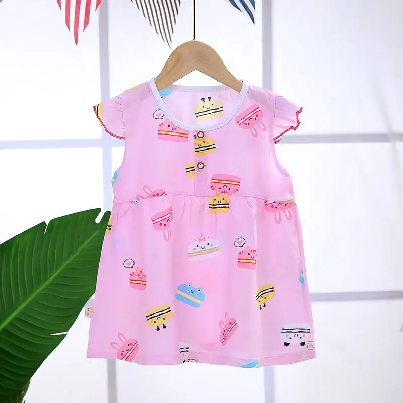 Новые платья для девочек хлопковое летнее платье маленьких принцессы детская