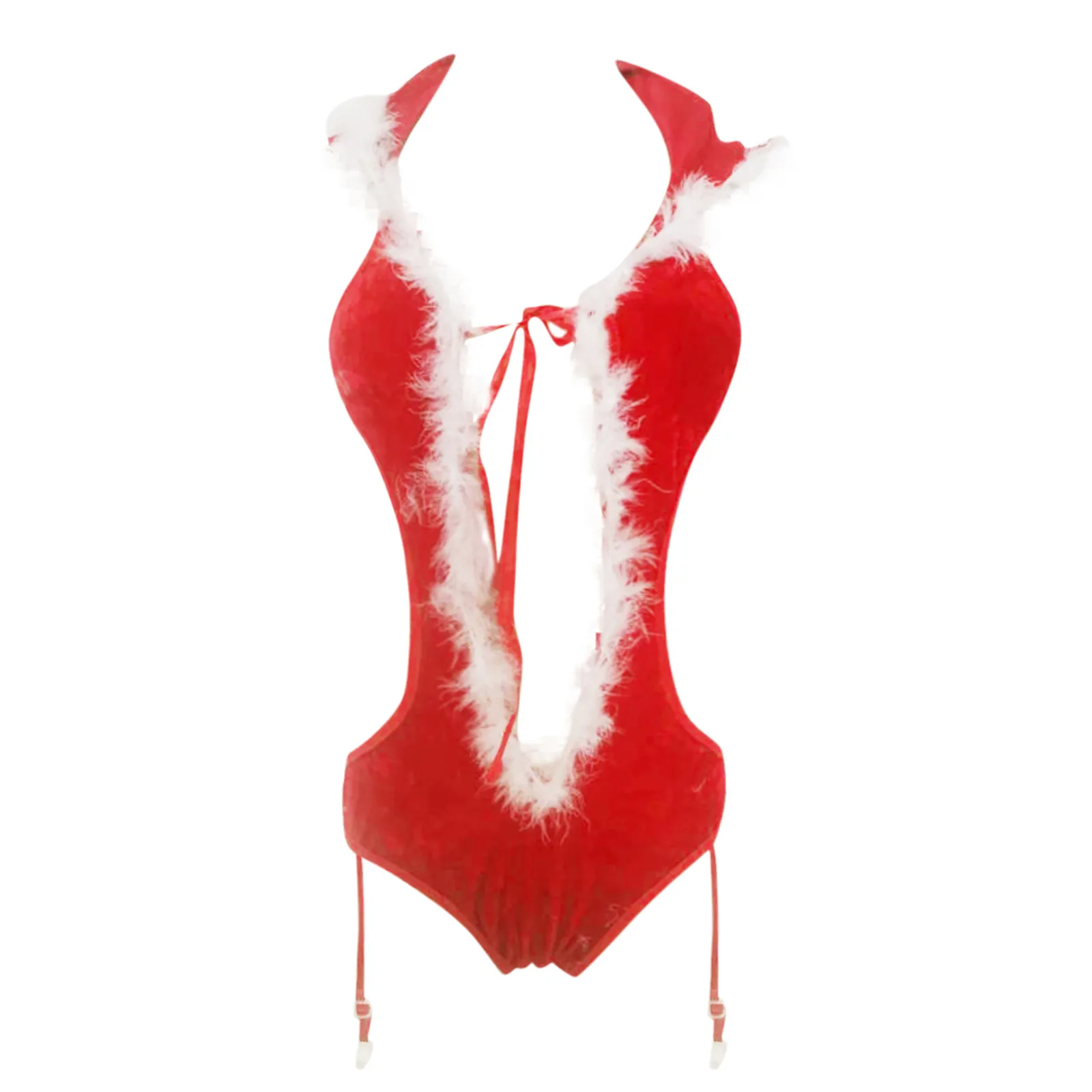 Рождественское сексуальное нижнее белье Женская кружевная ночная сорочка из