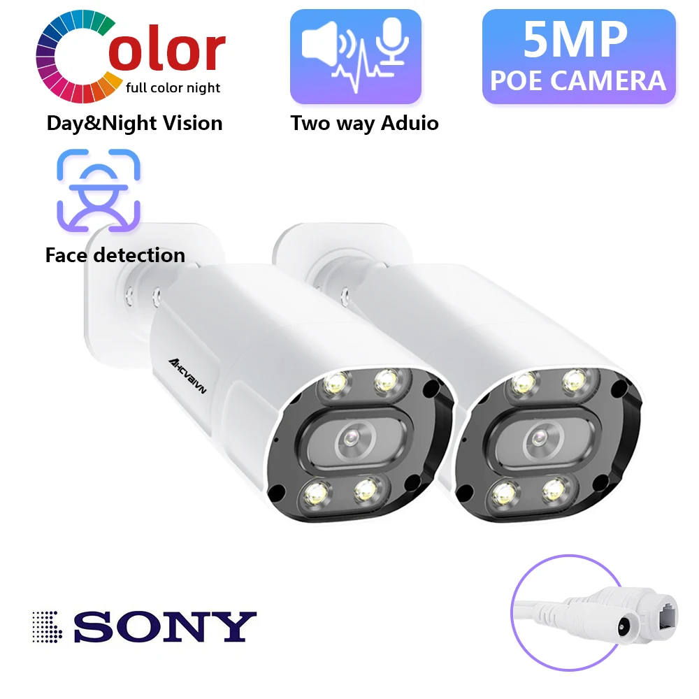 AHCVBIVN полноцветная Ночная камера IP Bullet Color ful HD 5MP Сетевая безопасность CCTV PoE ONVIF H.265