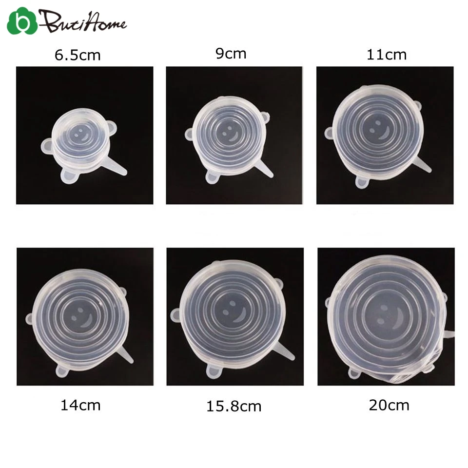 6 шт./компл. многоразовые силиконовые стрейч крышки универсальная Еда свежий