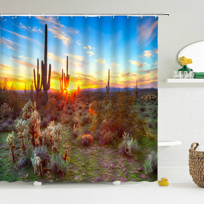 

Forest Trees Bath Screens Bathroom Shower Curtain 3D Printing Trees scenery Curtain Decor Multi-size Shower Curtain