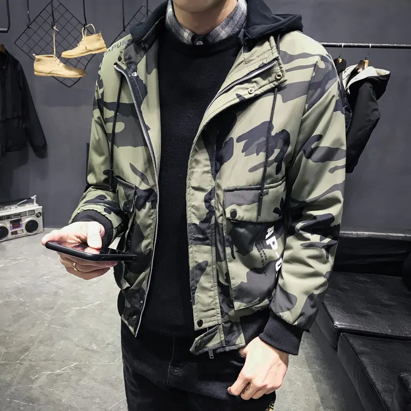 

Зимние куртки, мужские пальто, camouflag, теплые пальто с капюшоном для мужчин, модная повседневная камуфляжная куртка, мужское Утепленное зимне...