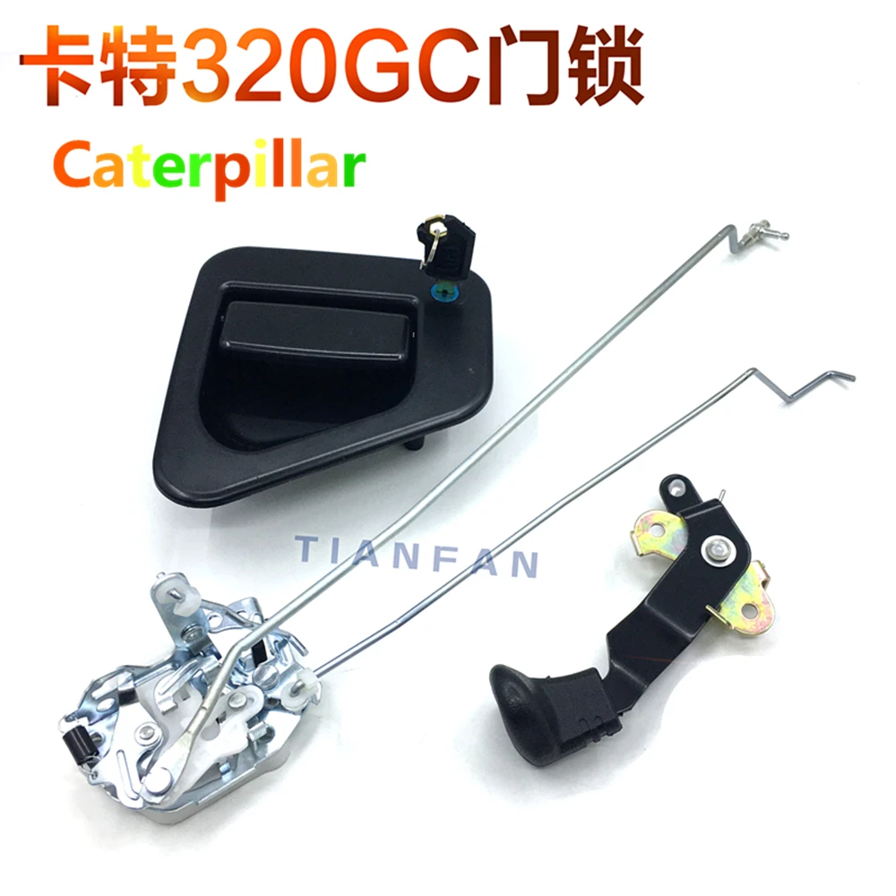

For Caterpillar 320gc 323 330 336 345GC 349 Cab door lock assembly new outer handle Excavator accessories