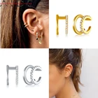 Женские серьги-Клипсы из серебра 925 пробы, с U-образной застежкой