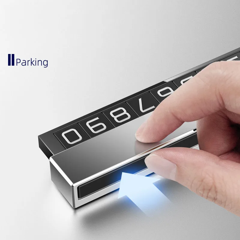 

Hidden Car Styling Temporary Parking Card Metal Alloy Texture Auto Phone Number Card Plate For Audi A3 A4 A6 A7 A8 A1 Q3 Q5 Q7