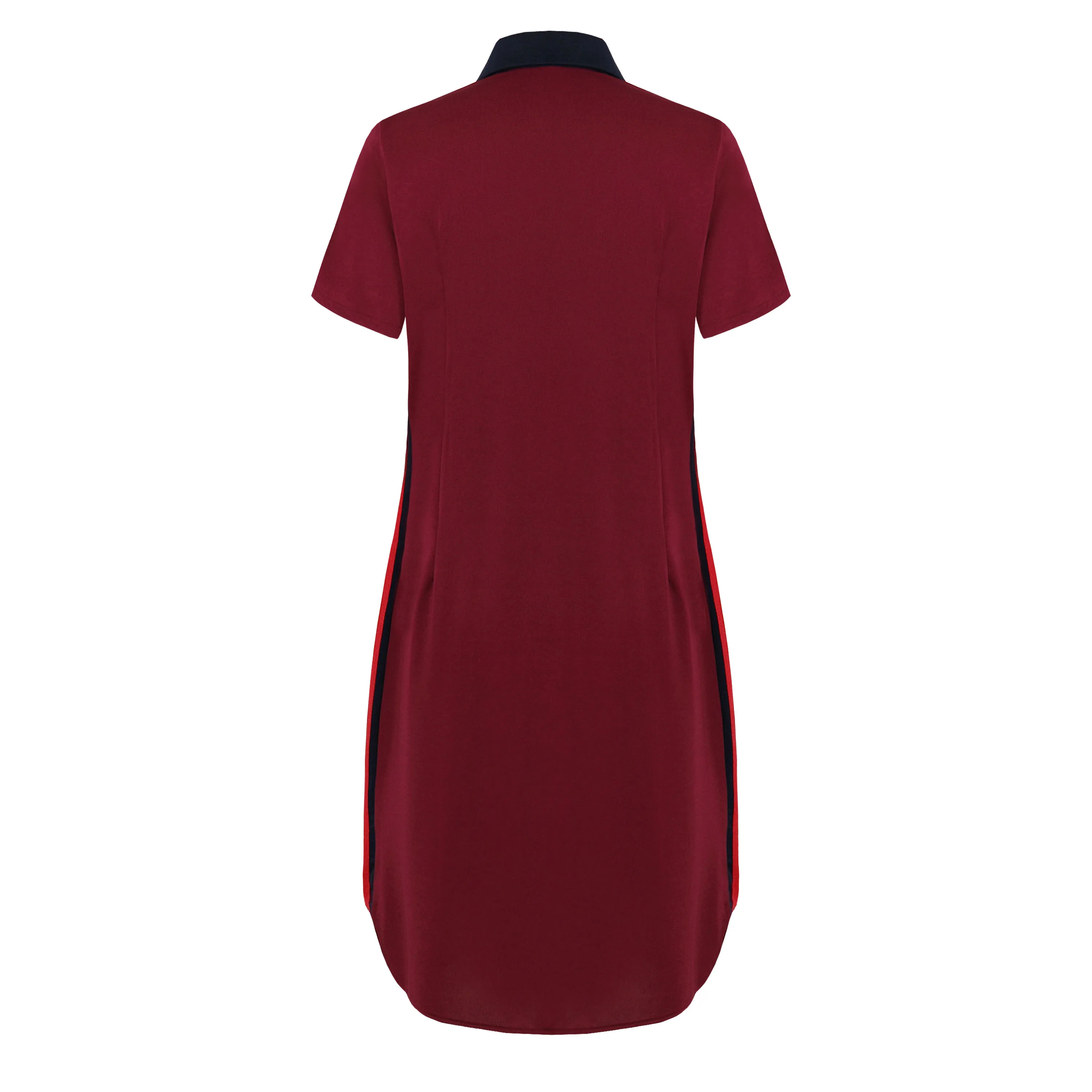 Женское платье-поло футболка элегантные платья с коротким рукавом лоскутное