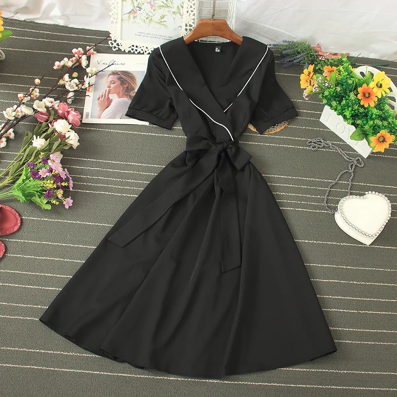 Женское платье с поясом Fitaylor Элегантное Длинное винтажное v-образным вырезом