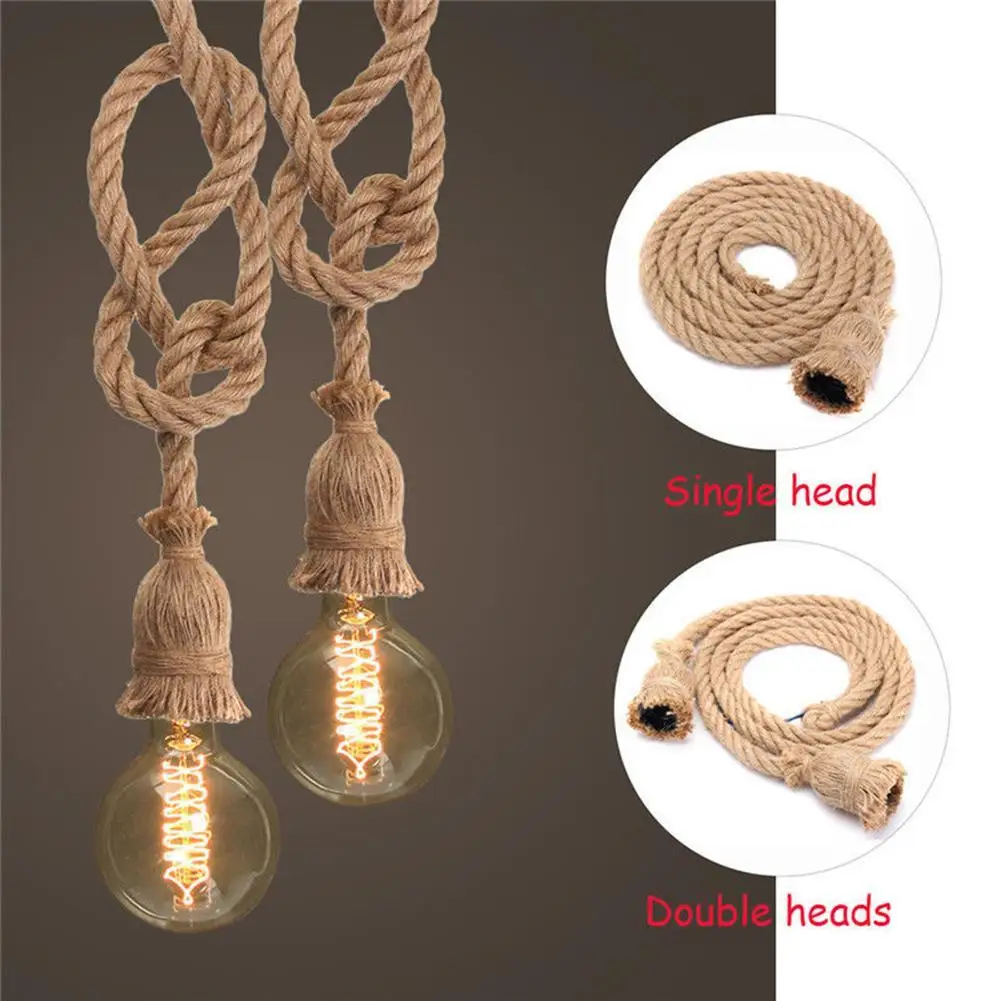 

Vintage Hemp Rope Electric Cord Wire for DIY E27 Edison Bulb Pendant Light Decor Lamp