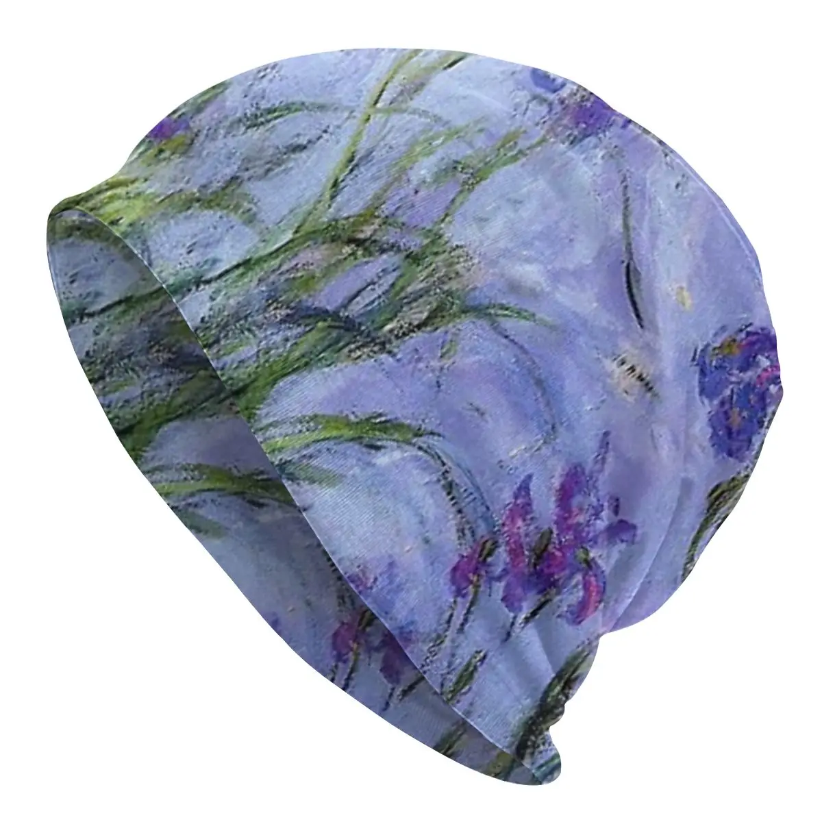

Claude Monet Lilac Irises 1914 Caps Fashion Outdoor Skullies Beanies Hat Men Women Summer Warm Head Wrap Bonnet Knitting Hats