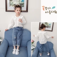 girls shirts 2021 new baby spring autumn pure cotton white shirt girls long sleeved bottoming shirt girl tops blouses