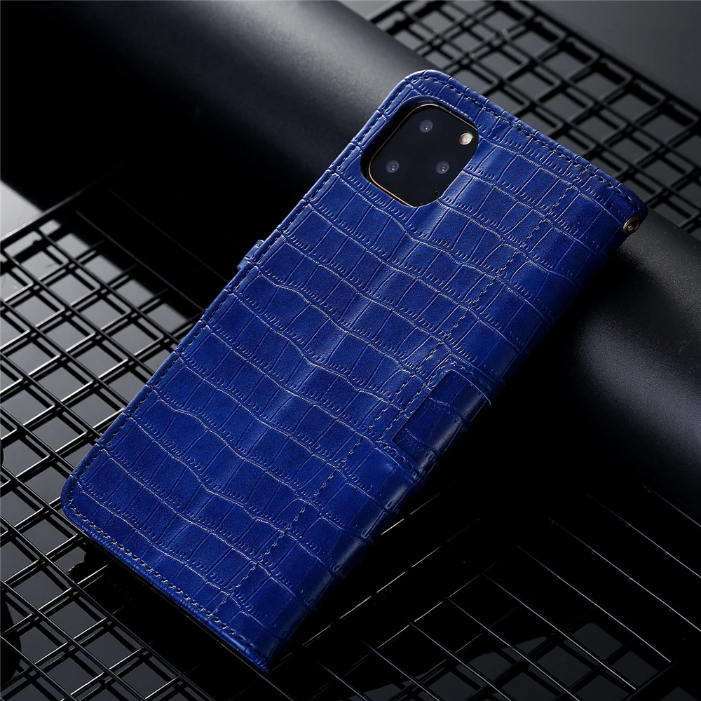 Чехол-книжка в стиле ретро из искусственной кожи крокодила для Apple iPhone 11 pro 6s 6 7 8 Plus X Xr Xs Max, чехол с отделением для карт и подставкой