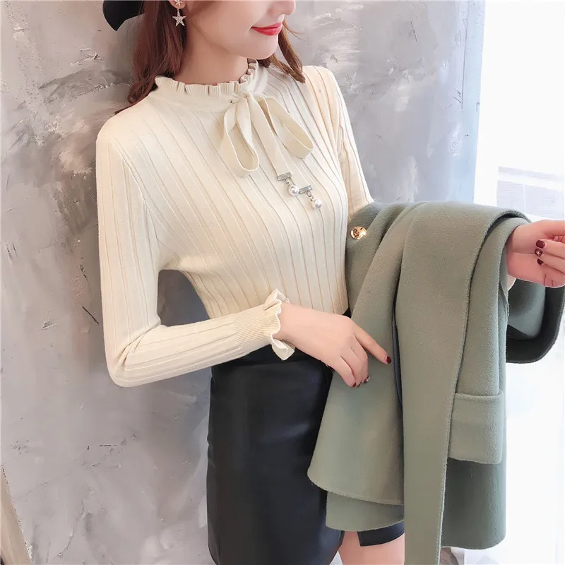 Lucyever Fashion Black Turtleneck Sweater Women Solid Color Elastic Knitted Sweaters Woman 2020 Casual Simple Pullover Ladies | Женская