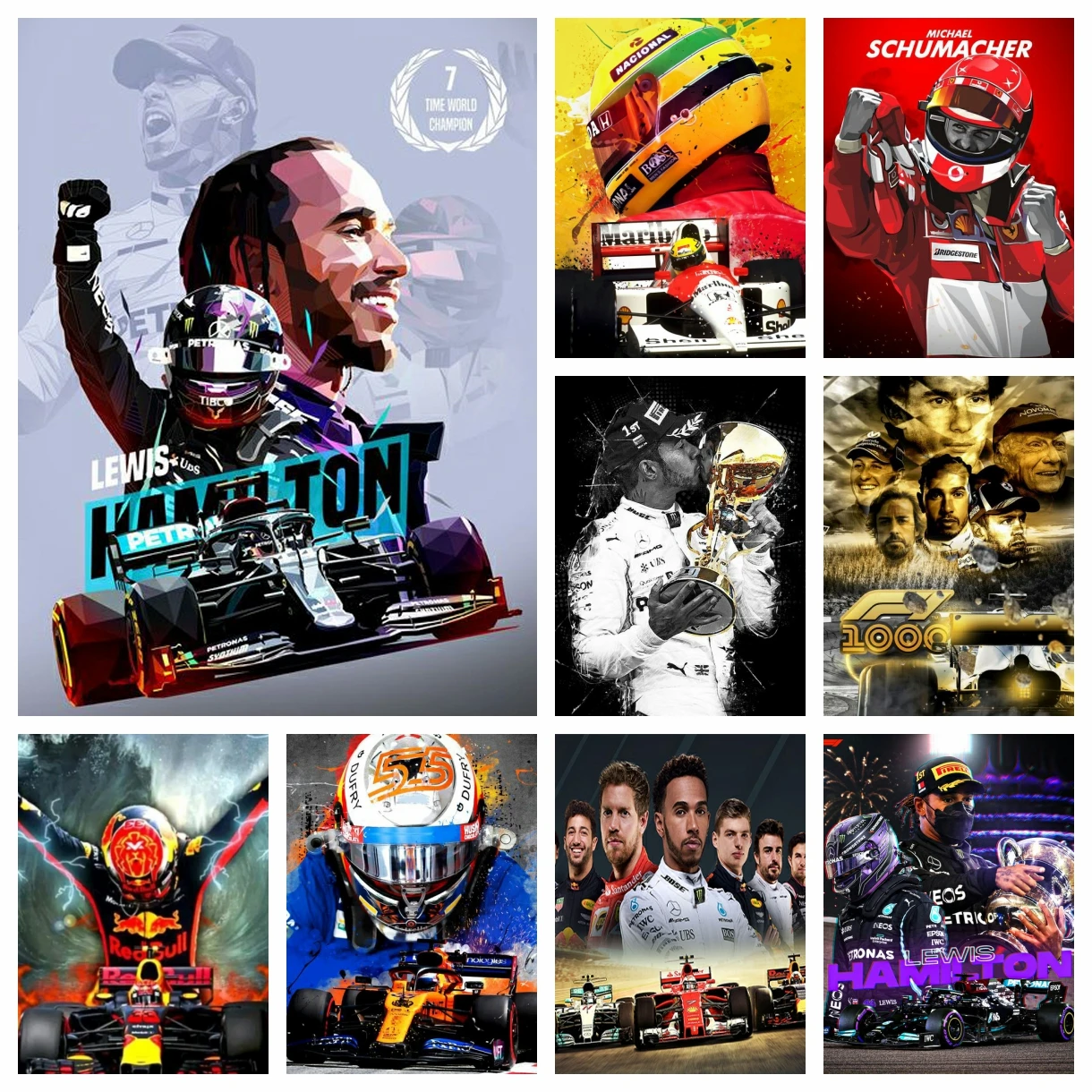 

Cross Stitch Mosaic Puzzle Craft Speed Racing Landscape Diamond Art Painting F1 Car Max/Lewis Driver Embroidery Gifts For Adults