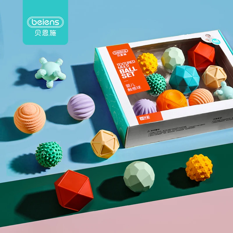 Beiens 6 10Pcs каучук антистресс шары младенец дотрагиваться шар обучение и тренировка