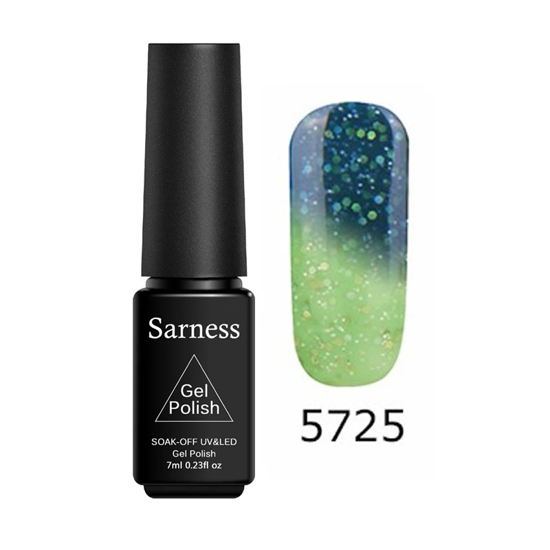 5725 Сарнесс термогель лак для ногтей Хамелеон Замачивание температуры изменение цвета светодиодный УФ-гель для ногтей Перманентный дизайн ногтей - Цвет: 5725