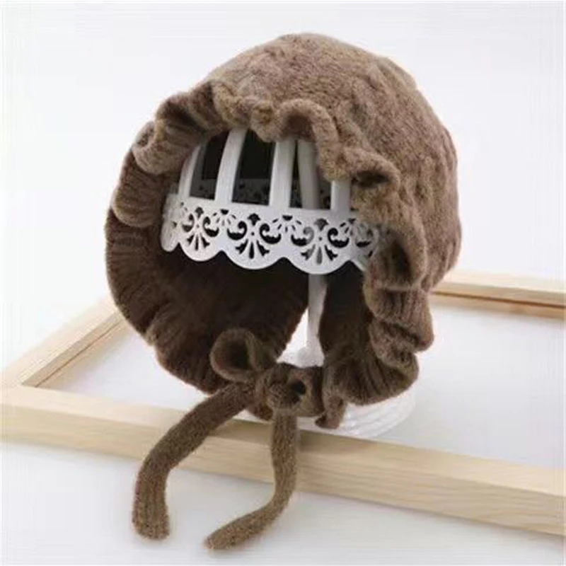 Шапка-бини осенне-зимняя вязаная для девочек от 0 до 3 месяцев 100% | Детская одежда и