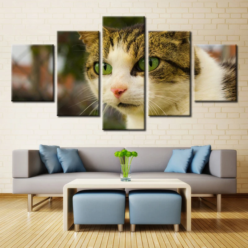 

Canvas Art Prints Poster 5 Pieces Animal Cat Wall Modular Picture Home Frame Decoration Living Room Modern Paintings Artwork