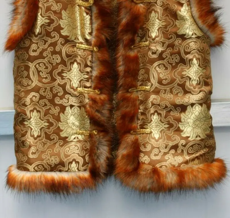 Древний китайский император дворцового музея зимний жилет из искусственного