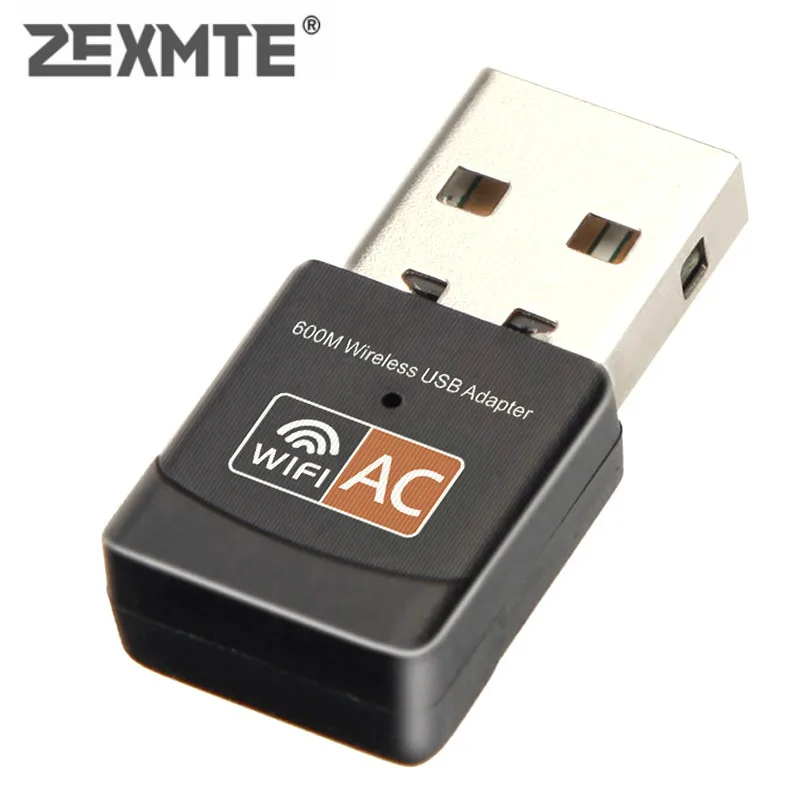 Zexmte беспроводной USB адаптер 600M bps двухдиапазонный 2 4 ГГц/5 8 ГГц сетевая карта для