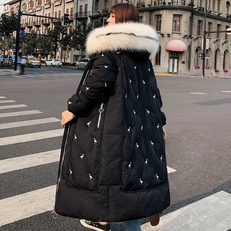 Neploe Bf Abrigos Mujer Inverno Толстое Зимнее пальто для женщин темперамент макси свободные тонкие вышитые Casaco Feminino 46374