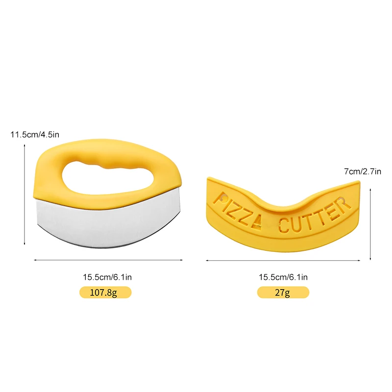 Stainless Steel Ring Cutter for Pizza Cheese Multi-function Curved Chopper with Protective Lid 1/2 Pack MUMR999 | Дом и сад