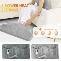 120w electric foot warmer useuuk plug smart adjustable timer soft flannel foot heating pad for home bedroom sleeping 76x40cm